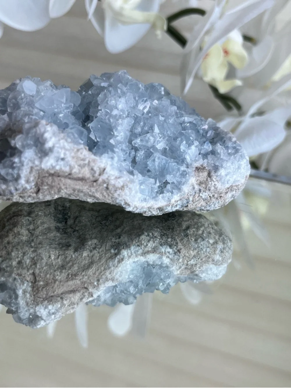Raw Madagascar Blue Celestite Cluster - Picture 3 of 9